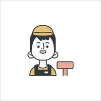 A man with a hammer and a sign vector