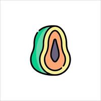 A cartoon avocado on a white background vector