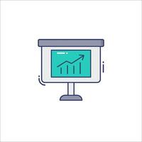 A monitor with a graph on it vector