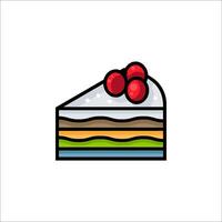 A piece of cake with a cherry on top vector