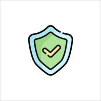 A green shield with a tick mark on it vector