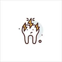 Tooth with lightning icon vector
