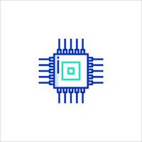 A computer chip icon on a white background vector