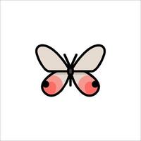 A butterfly with red eyes on a white background vector
