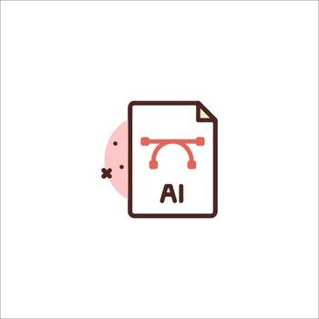 un archivo icono con el palabra ai en eso vector