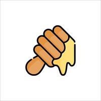 A hand holding a piece of honey on a white background vector