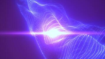 a abstrato representação do energia ondas dentro vibrante roxa e azul matizes criando uma fluindo dinâmico padronizar contra uma Sombrio fundo video