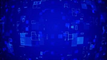 Dark blue tech background animation, digital technology footage is suitable as a background about data streams, data flows, hackers, databases, and computers. video