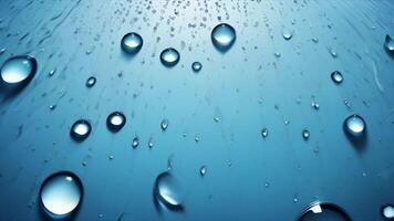 View of Water droplets on a blue background creating a calming effect video