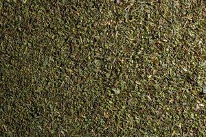 Dry Aromatic Herbs and Flavorful Spices Mix. A Culinary Canvas of Aroma Herb Seasoning. Textured Background for Gourmet Cooking. The Harmonious Combination of Dried Herbs and Spices - Top View photo