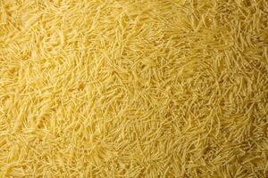 Uncooked Filini Pasta. A Culinary Canvas of Noodles, Creating a Lively and Textured Background for Gourmet Cooking. Dry Pasta. Raw Macaroni - Top View, Flat Lay photo