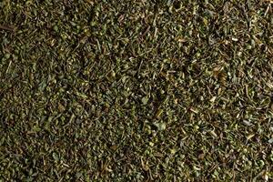Dry Aromatic Herbs and Flavorful Spices Mix. A Culinary Canvas of Aroma Herb Seasoning. Textured Background for Gourmet Cooking. The Harmonious Combination of Dried Herbs and Spices - Top View photo