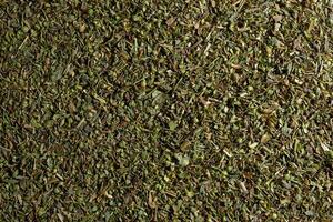 Dry Aromatic Herbs and Flavorful Spices Mix. A Culinary Canvas of Aroma Herb Seasoning. Textured Background for Gourmet Cooking. The Harmonious Combination of Dried Herbs and Spices - Top View photo