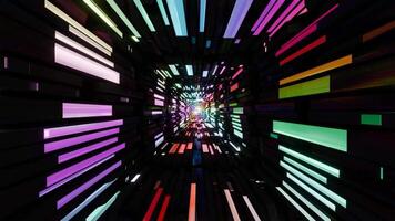 A colorful tunnel with many different colored lights video