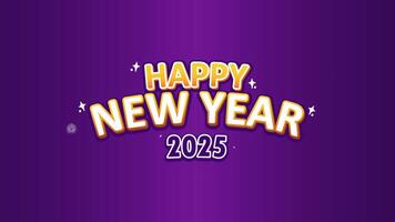 animation of happy new year 2025 fireworks in purple background video
