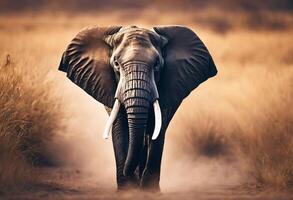 Elephant in the Savanna photo