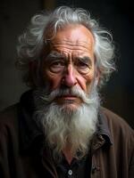 Portrait of the old man with beard photo