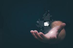 Cloud computing data management technology system for computer networks for cyber security of database transfer and sharing, big data for analysis, financial data photo