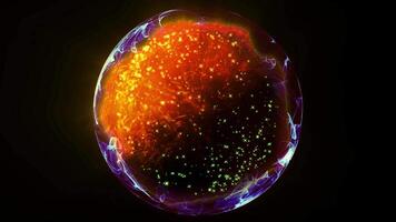 energy sector.Futuristic magical plasma circle glows in space. video