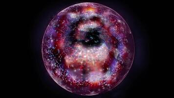 energy sector.Futuristic magical plasma circle glows in space. video