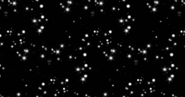 Sparkling stars, twinkling bright particles. Seamless loop blinking lights on transparent background with alpha channel video