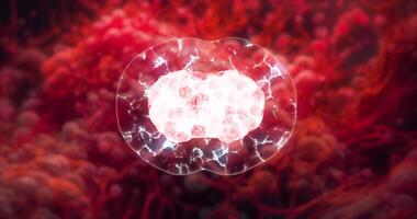 Cell division and growth under a microscope. video