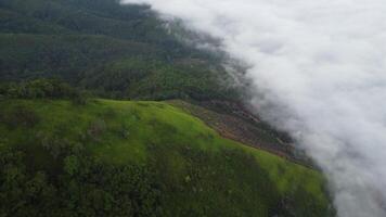 view of morning clouds on hill video