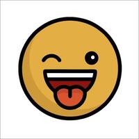 A smiling emoticion with tongue out vector