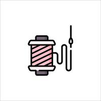 A spool of thread and needle icon vector