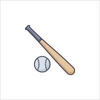 Baseball bat and ball icon isolated on white background vector