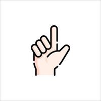 A hand pointing up with a finger on it vector