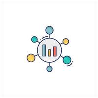 A colorful icon of a graph and a circle vector