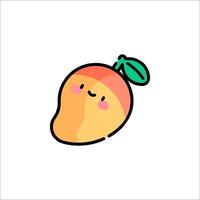 A cartoon mango with a smile on it vector