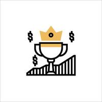 A gold crown and dollar sign on top of a cup vector