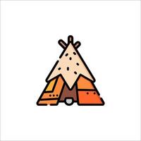 A teepee icon on a white background vector