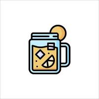 A glass of lemonade with a lemon slice on top vector