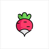 A radish icon with a green leaf on top vector