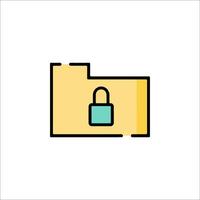 A file folder with a padlock icon vector