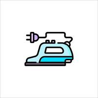 A blue and purple iron icon on a white background vector