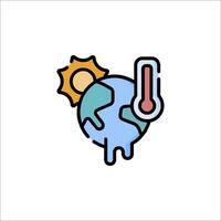 The earth is melting and the sun is shining in this icon vector