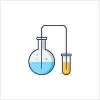 A laboratory flask with a tube and a test tube vector