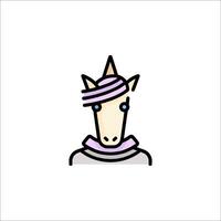 A unicorn with a hat on its head vector