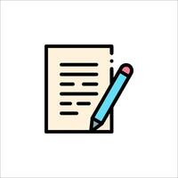 A pencil and paper icon on a white background vector