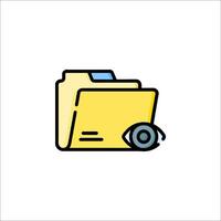 A folder with an eye icon vector