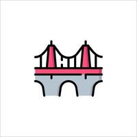 A bridge icon in a flat style vector