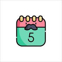A calendar with a mustache on it vector
