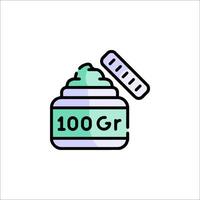 A jar of 100 gr of cream with a syringe vector