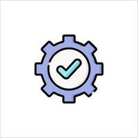 A gearwheel with a tick mark on it vector
