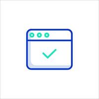 A check mark icon on a white background vector