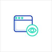 A web page with an eye icon vector